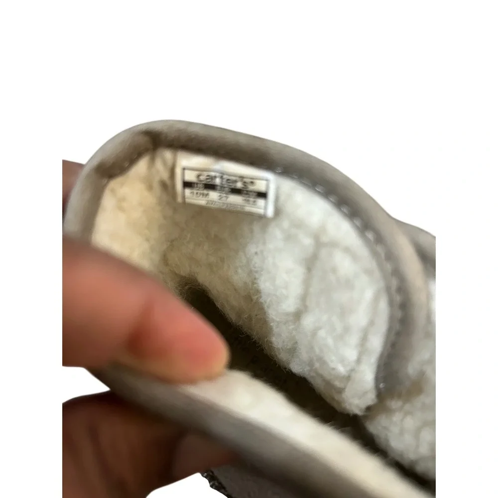 Carter's Little Planet Grey Faux Suede Shearling Lined Ankle Boots Toddler 10M
